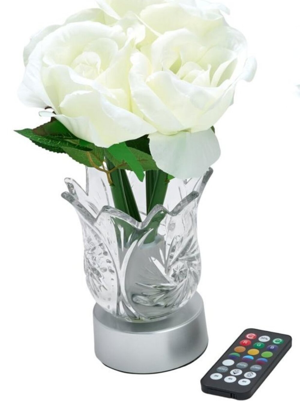 Living Glow Rechargeable LED Color Changing Flower Light Rose Lamp